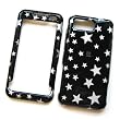Samsung I900 Omnia Snap On Protector Hard Case Image Cover "Glitter Stars Black" Design
