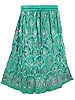 Women's Skirt Sequin Bohemian Peasant India Hippie Gypsy Sea Green Beaded Skirt