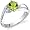 Ethereal Curves 0.75 carats Peridot Ring in Sterling Silver Rhodium Finish Size 5