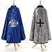 Blue/Silver Reversible Medium King Cape by Great Preten