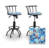 2 24"-29" Elvis Presley Blue Hawaii Fabric Seat Black Adjustable Specialty  ....
