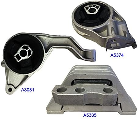 MaxBene Fits: 2005-2011 Chevy Cobalt/ HHR/ Pontiac G5 2.2/ 2.4L Motor &amp; Trans. Mount Set 3PCS for Auto Transmission 05 06 07 08 09 10 11 A5374 A5385 A3081