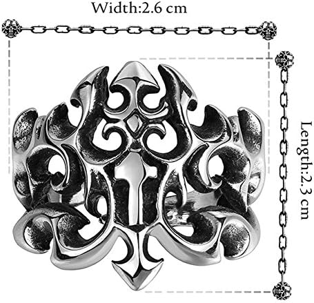 AGOKO Mens Euroupe And America Popular Retro Personality Cross Titanium Steel Ring(Diameter:20.8mm)