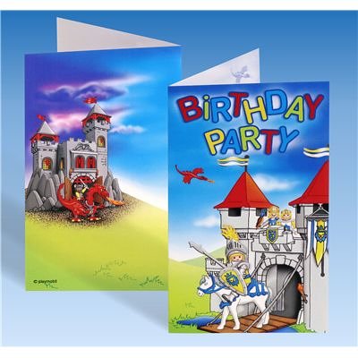 Riethmüller 550513 - Playmobil Ritter - 6 Einladungskarten