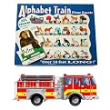 Alphabet Train and Giant Fire Truck Floor Puzzle Assortment