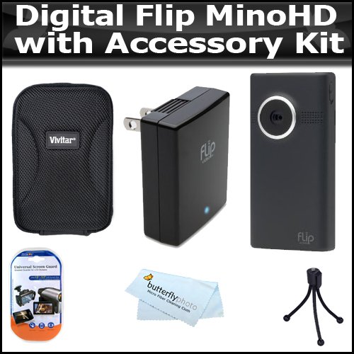 Digital Flip MinoHD M31120B Camcorder Kit 3rd Generation NEWEST MODEL Kit Includes Flip MinoHD M31120B + Flip Power Adapter APA1B + Slim Protective hard Case + Mini Flexible Tripod + Clear LCD Screen Protectors + BP MicroFiber Cloth Digital Flip MinoHD M31120B Camcorder Kit 3rd Generation NEWEST MODEL Kit Includes Flip MinoHD M31120B + Flip Power Adapter APA1B + Slim Protective hard Case + Mini Flexible Tripod + Clear LCD Screen Protectors + BP MicroFiber Cloth