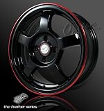 HONDA ACCORD CIVIC CRX DEL SOL / ACURA INTEGRA DC FEATHER SERIES 5 SPOKE 4 LUG BLACK/RED LIP 15