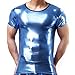YiZYiF Sexy Men's Leather Look PVC Underwear Clubwear T-shirt Xmas Dance Top