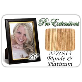 20" Inch Body Wave #27/613 Blonde W/ Platinum Highlights Pro Extensions Premier Human Hair Extensions
