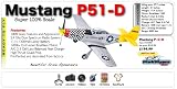 Mustang P51D Large Scale- 37.7 inch Wing Span w/ 2.4Ghz Radio, Brand New!!