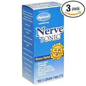 Hyland's Nerve Tonic Stress Relief, 3-Grain Tablets, 100 tablets (Pack of 3)
