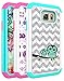 Galaxy S7 Active Case, S7 Active Case, Style4U Flower Studded Rhinestone Crystal Bling Hybrid Armor Case Cover for Samsung Galaxy S7 Active [Not for Galaxy S7] with 1 Style4U Stylus [Teal/Hot Pink]