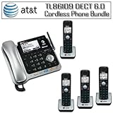 AT&T TL86109 DECT 6.0 2-line Bluetooth Cord/Cordless Phone System With Three Expandable Handsets Bundle