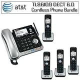 AT&T TL86109 DECT 6.0 2-line Bluetooth Cord/Cordless Phone System With Three Expandable Handsets Bundle