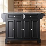 Crosley Newport Solid Granite Top Kitchen Island in Black