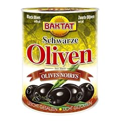 Baktat Schwarze Oliven m. Stein leicht ges. , 2er Pack (2 x 800 g Packung)