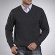 Sandals Cay Men's V-Neck Cashmere Sweater in Brown, Blue, Charcoal Melange, or Heather Grey