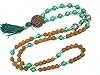 Fourth Heart Chakra- Green Jade Rudraksha Prayer Mala Yoga Beads 108+1, Meditation Necklace