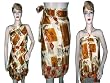 Multi Wear Silk Sari Tawny Mini Wrap Skirts 18" Long