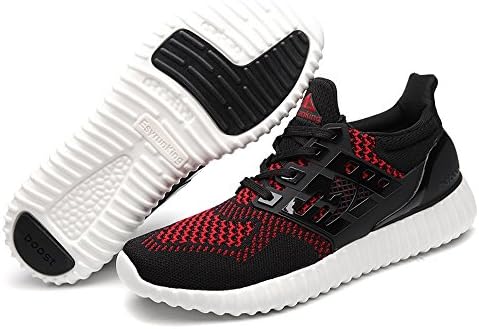 Performance Men's Energy Ultra Boost Running Shoe - Lightweight Breathable Mesh Jogging Shoes Black Red