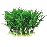 Jardin Plastic Aquarium Tank Plants Grass Decoration, 10-Piece, Green