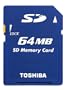 Toshiba SD-M6403B3 64MB SD card for e300,400,700 and 800 series
