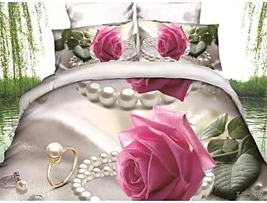 Duvet Cover Set, 4 Piece Suit Comfort Simple Modern Printed 3D Pattern