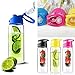 FGN Sport Water Bottle with Fruit Infuser and Carrying Handle,with Locking Flip Top Lid,BPA FREE -23 Oz-made with Tritan Copolyester--perfect for Travel,yoga,office and Around Town (Many Color Option)