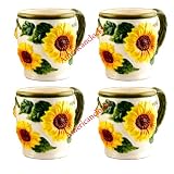4 Piece Sunflower Coffee Mug set by Housewares