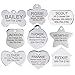 GoTags Stainless Steel Pet ID Tags, Personalized Dog Tags and Cat Tags, up to 8 Lines of Custom Text, Engraved on Both Sides, in Bone, Round, Heart, Bow Tie and More