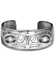 Sterling Silver Ravens Northwest Coast Native American Bracelet. Made in USA.