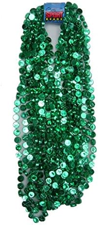 Mardi Gra Style Sport Beads Necklaces - HOCKEY GREEN (1 dozen)