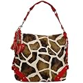 Female Je Veux Giraffe Print Single Strap Handbag - Red