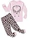 Family Feeling Little Girls Snug-Fit Pajamas Sets 100% Cotton Pjs Clothes Kid Size 8 Pink
