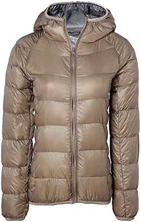 Ultrathin Warm Down Padded Coats for Women Short Down Jacket Brown Dj033z5k-l
