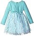 Youngland Little Girls' Sweater Knit Bodice Holofoil Mesh Dress