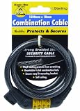 Sterling 101C 10 x 1500mm Combination Locking Cable with Self Coiling/ Bracket