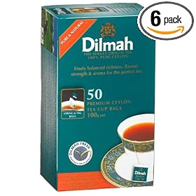 Dilmah Premium 100% Pure Ceylon Tea, 50-Count Tea Bags (Pack of 6)