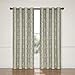 ECLIPSE Nadya Print Thermal Insulated Single Panel Grommet Top Darkening Curtains for Living Room, 52 in x 84 in, Smokey Blue
