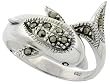 Sterling Silver Marcasite Dolphin Ring, 11/16" (17mm) wide