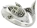 Sterling Silver Marcasite Dolphin Ring, 11/16" (17mm) wide