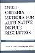 Book Multi-Criteria Methods for Alternative Dispute Resolution: With Microcomputer Software Applications