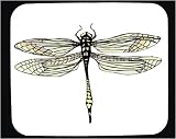 Decorated Mouse Pad with insect, specimen, dragonfly, yellow, wings