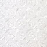 Brewster 148-32815 Paintable Solutions III Octagonal Floral Paintable Wallpaper, 20.5-Inch by 396-Inch, White