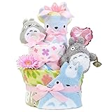 トトロ（スタジオジブリ）3段豪華アイテムおむつケーキ (パンパースＳ, 女の子ピンク)