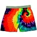 Tie Dye motif novelty pattern elastic waist boxer shorts Available in 5 adult sizes S-XXL false fly