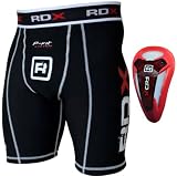 Authentic RDX Compression Flex Shorts & Gel Groin Cup Guard MMA-Black
