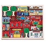 Buy Deluxe Wooden 53-Piece Town Blocks Set by Melissa & Doug
