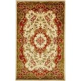 read full review Safavieh CL234C-210 Classics Collection Handmade Ivory and Green Wool Area Runner, 2-Feet 3-Inch by 10-Feet