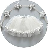 Candykids　　キッズチュールスカート グラデーション チュチュスカート　　プリンセス チュール　　チュチュスカート 　　子供のスカート 女の子 子供 キッズ ダンス (130cm, ホワイト)